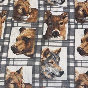 Vintage Rare Gray Plaid Animal Blanket Cabincore
farmhouse bears wolves deer